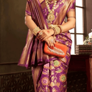 Embracing Traditions in Wedding Silk Celebrations(Violet)