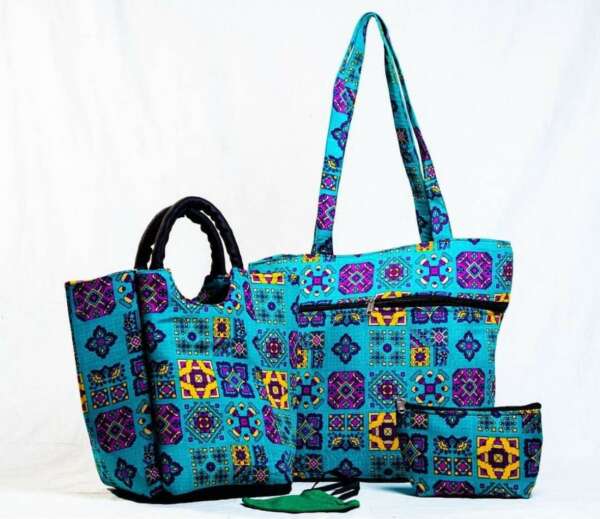 Blue Kalmkari Bags Combo-shgeshop