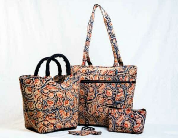 Cotton Kalmkari Bags Combo (2)-shgeshop