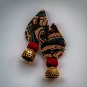 Handcrafted Kalamkari Fabric Earrings-shgeshop