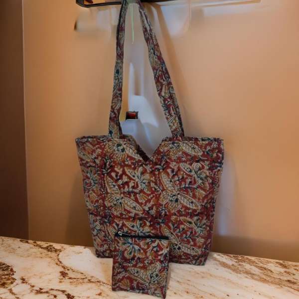 Orange Butterfly Print Tote Bag With Pocket-shgeshop