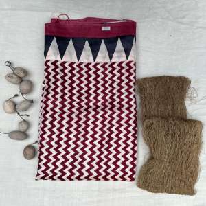Pure Kosa Hand Printed Saree (Maroon) - shgeshop