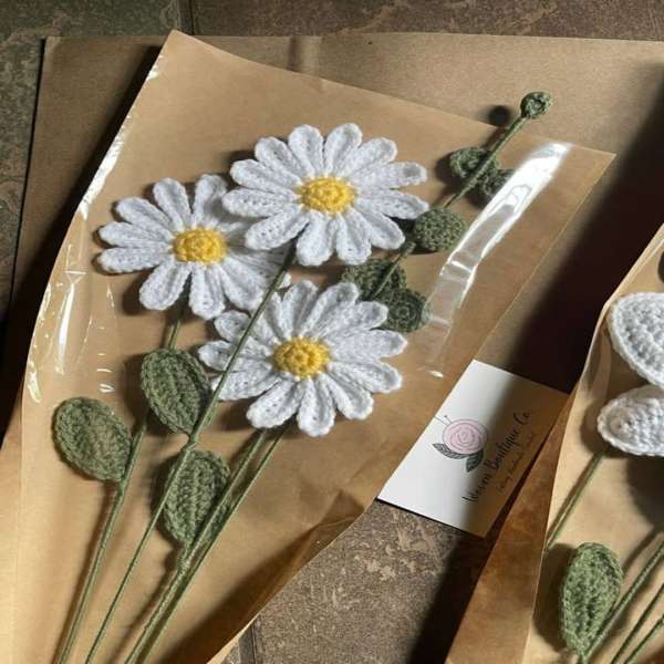 Crochet Daisy Flowers Bouquet-shgeshop