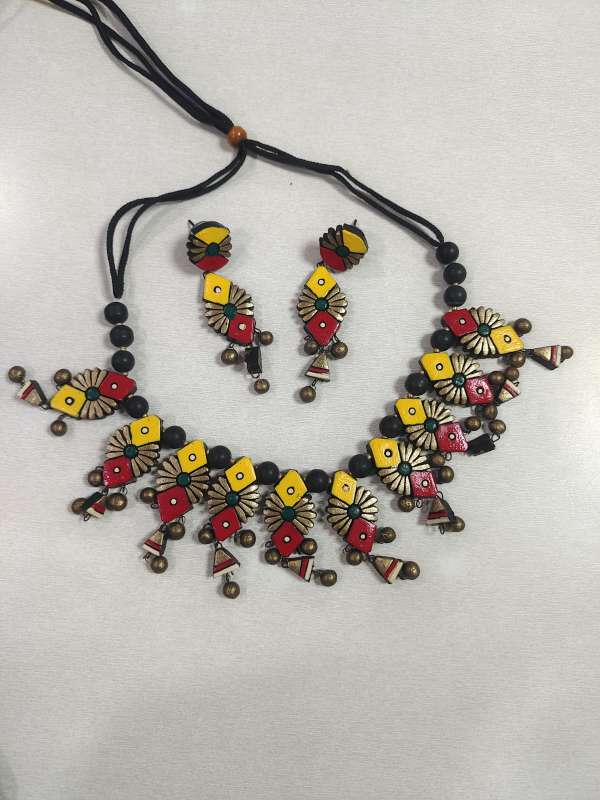 urja mahila bachat gat red and yellow jewelery set scaled